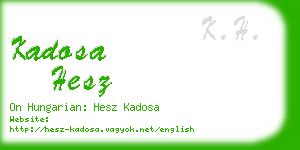 kadosa hesz business card